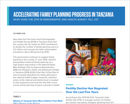 Accelerating family planning progress in Tanzania