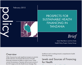 Prospects for Sustainabile Health Financing