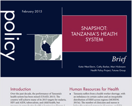Snapshot: Tanzania's health system